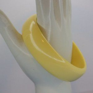 Yellow Plastic Bangle Bracelet 1980s Retro